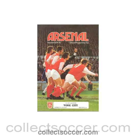 1975 - Arsenal v York City official programme 04/01/1975