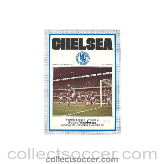 1975 - Chelsea v Bolton Wanderers official programme 06/12/1975