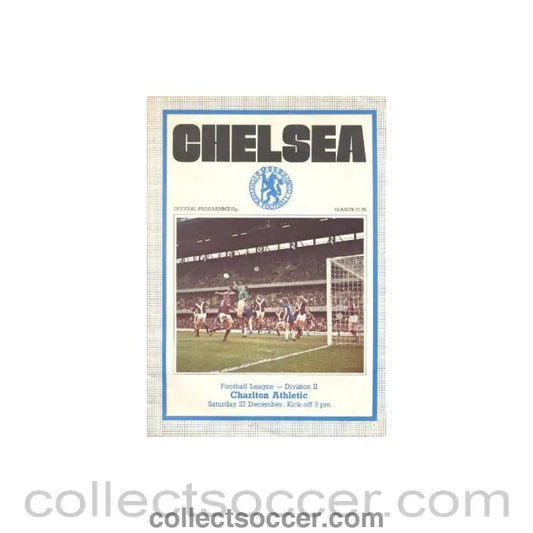 1975 - Chelsea v Charlton Athletic official programme 27/12/1975