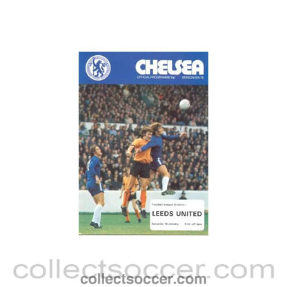 1975 - Chelsea v Leeds United official programme 18/01/1975
