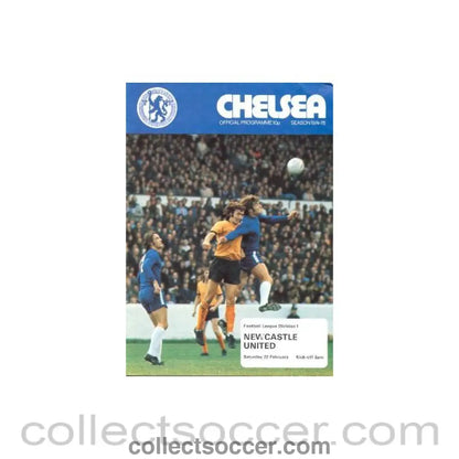 1975 - Chelsea v Newcastle United official programme 22/02/1975