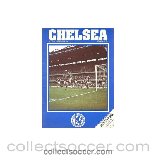 1975 - Chelsea v Plymouth Argyle official programme 01/11/1975