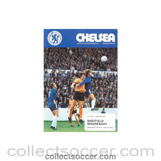 1975 - Chelsea v Sheffield Wednesday official programme 04/01/1975