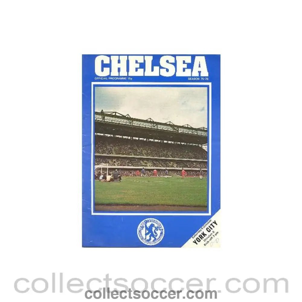 1975 - Chelsea v York City official programme 04/10/1975 - Collect Soccer