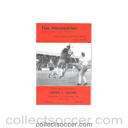 1975 - Crewe Alexandra vChelsea official programme 10/09/1975