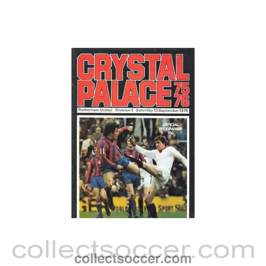 1975 - Crystal Palace v Rotherham United official programme 13/09/1975 - Collect Soccer