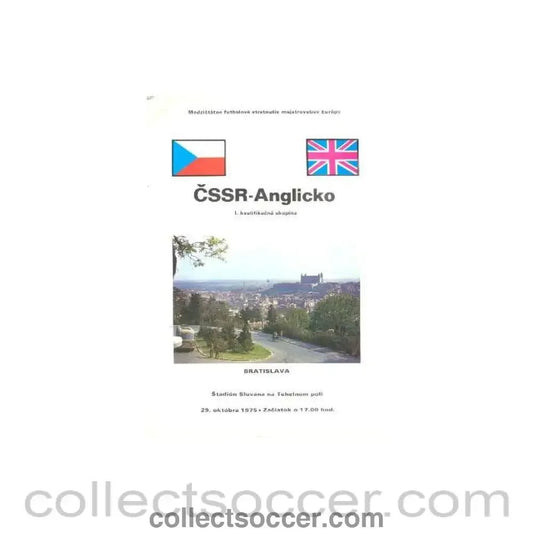 1975 Czechoslovakia v England official programme 29/10/1975, Match played in Bratislava, Slovakia - Collect Soccer