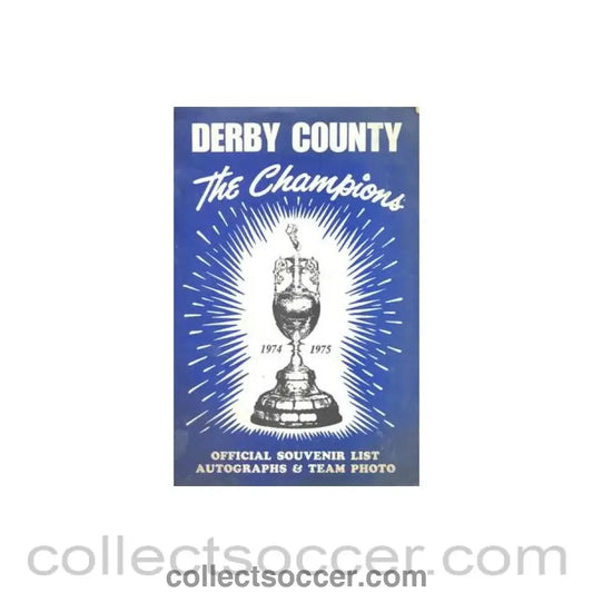 1975 - Derby County The Champions - Football League Champions 1975 - brochure