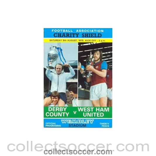 1975 - Derby County v West Ham United official programme 09/08/1975 - Collect Soccer