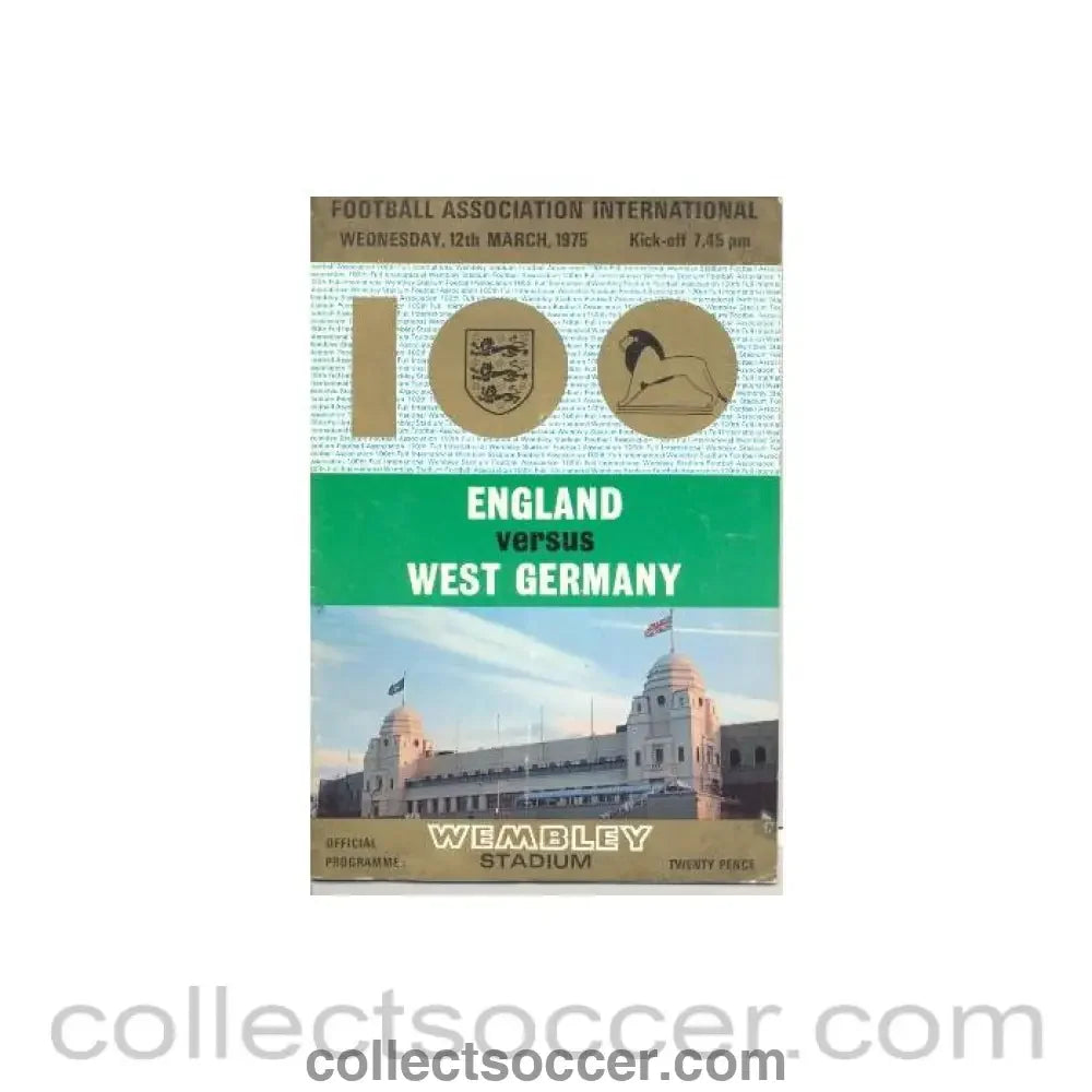 1975 England v West Germany official programme 12/03/1975