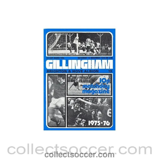 1975 - Gillingham v Brighton & Hove Albion official programme 13/12/1975 - Collect Soccer