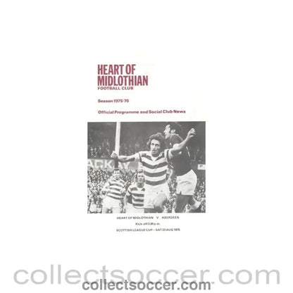 1975 - Heart of Midlothian v Aberdeen official programme 23/08/1975 - Collect Soccer