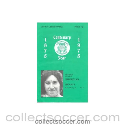 1975 - Hibernian v Heart of Midlothian official programme 30/08/1975 Premier League - Collect Soccer