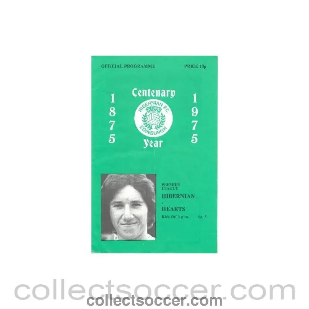 1975 - Hibernian v Heart of Midlothian official programme 30/08/1975 Premier League - Collect Soccer