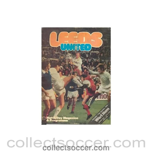 1975 - Leeds United v West ham United official programme 11/01/1975 Football League - Collect Soccer