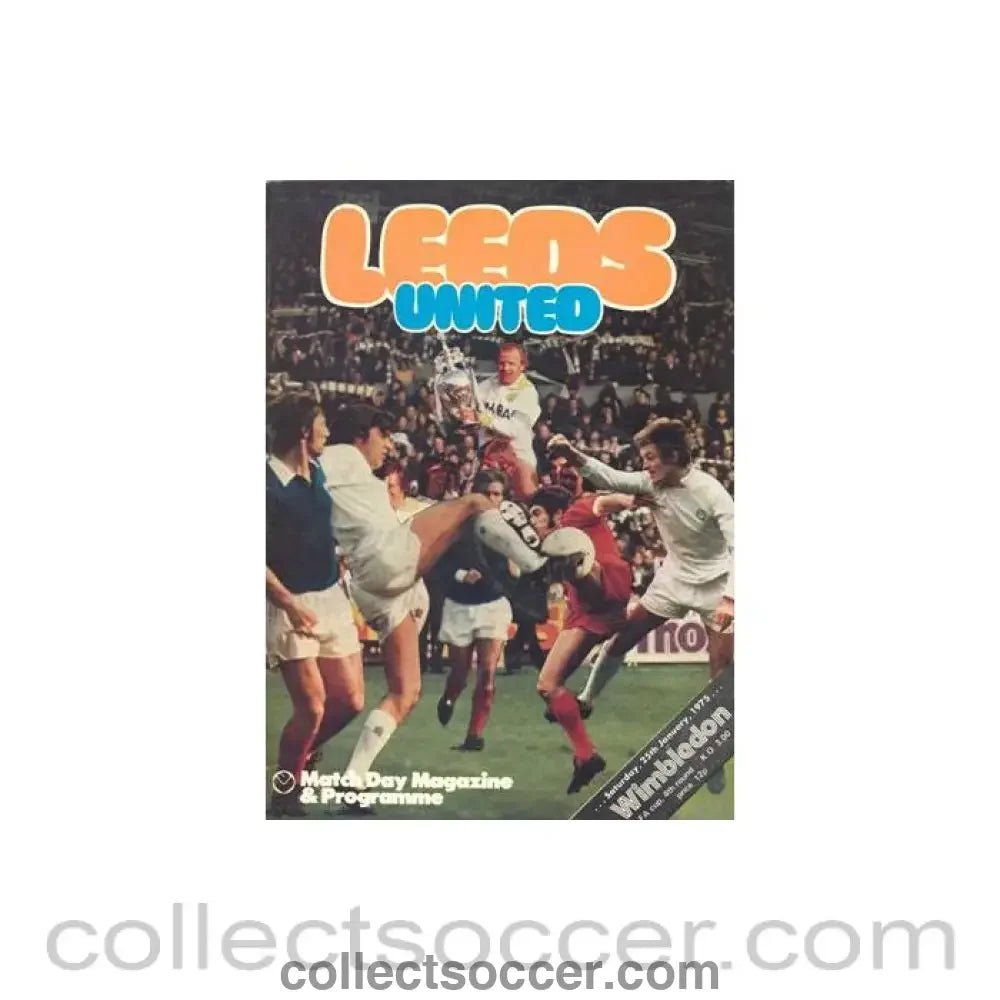 1975 - Leeds United v Wimbledon official programme 25/01/1975 F.A. Cup - Collect Soccer