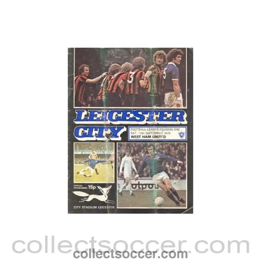 1975 - Leicester City v West Ham United official programme 13/09/1975 - Collect Soccer