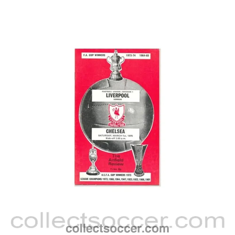 1975 - Liverpool v Chelsea official programme 01/03/1975 - Collect Soccer