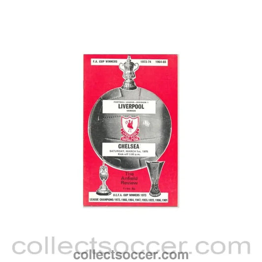 1975 - Liverpool v Chelsea official programme 01/03/1975 - Collect Soccer