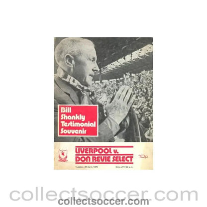 1975 - Liverpool v Don Revie Select official programme 29/04/1975 Bill Shankly Testimonial Match - Collect Soccer