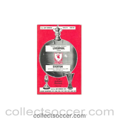 1975 - Liverpool v Everton official programme 22/02/1975 - Collect Soccer