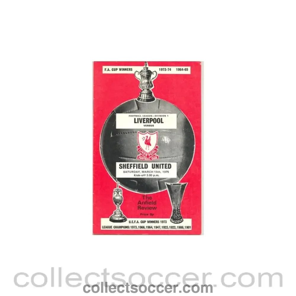 1975 - Liverpool v Sheffield United official programme 15/03/1975 - Collect Soccer