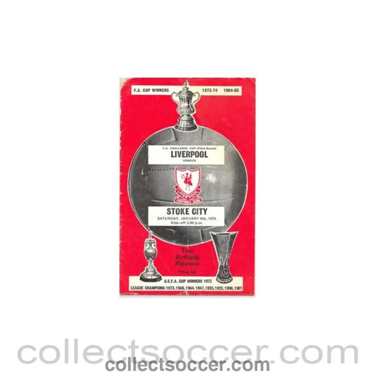 1975 - Liverpool v Stoke City official programme 04/01/1975 - Collect Soccer