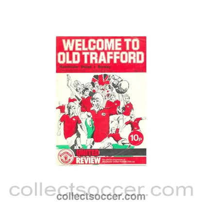 1975 - Manchester United v Burnley official programme 27/12/1975 token cut, reduced price - Collect Soccer