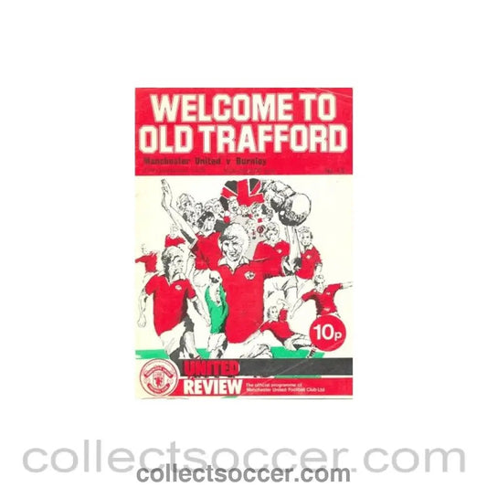 1975 - Manchester United v Burnley official programme 27/12/1975 token cut, reduced price - Collect Soccer