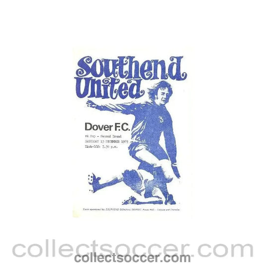 1975 - Southend United v Dover official programme 13/12/1975 - Collect Soccer