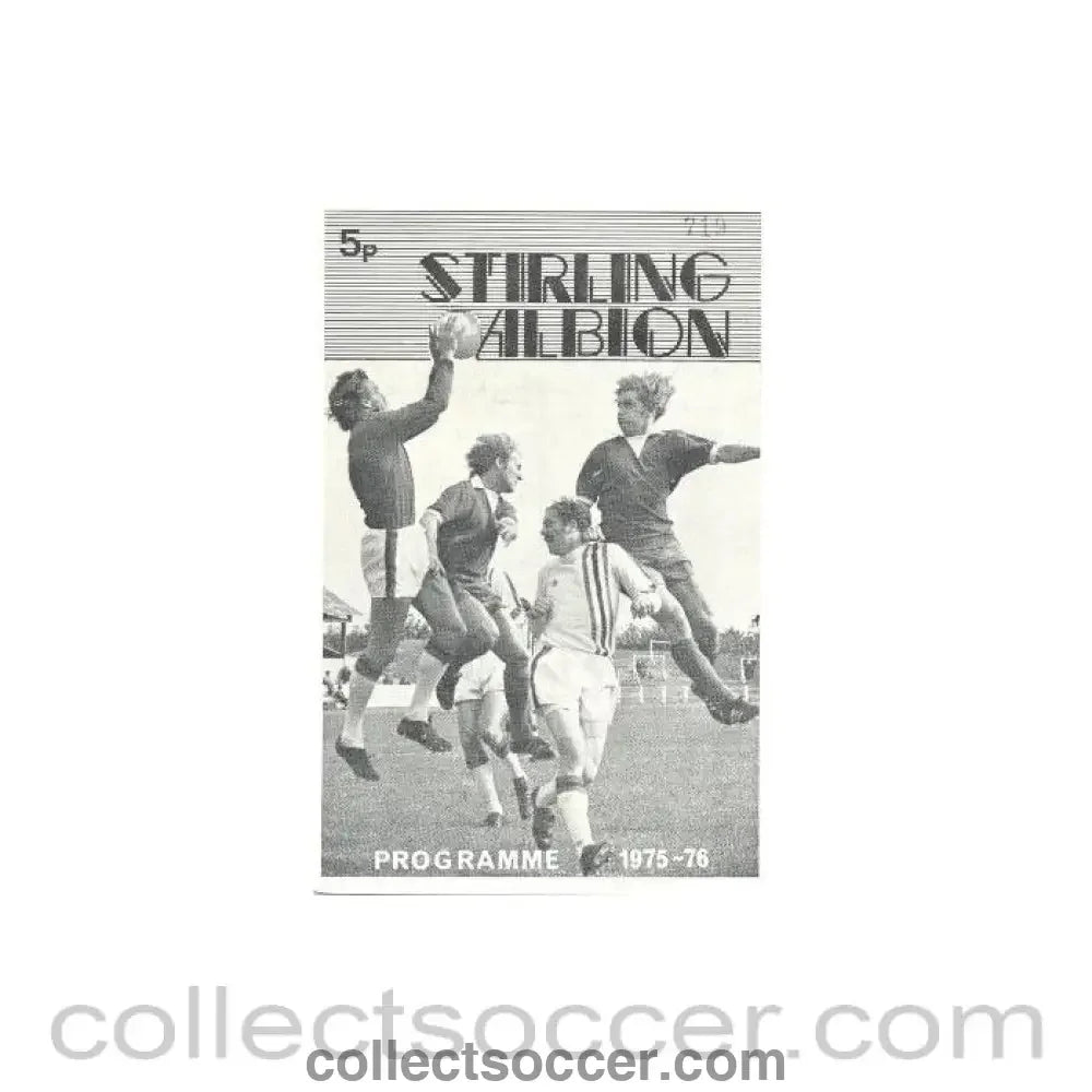 1975 - Stirling Albion v Greenok Morton official programme 1975 - 1976 Scottish Spring Cup - Collect Soccer