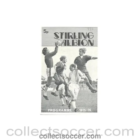 1975 - Stirling Albion v Greenok Morton official programme 1975 - 1976 Scottish Spring Cup - Collect Soccer