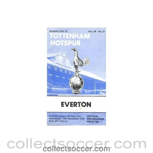 1975 - Tottenham Hotspur v Everton official programme 10/12/1975 - Collect Soccer