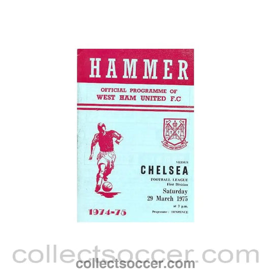 1975 - West Ham United vChelsea official programme 29/03/1975
