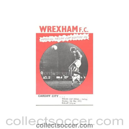 1975 - Wrexham v Cardiff City official programme 05/05/1975 - Collect Soccer