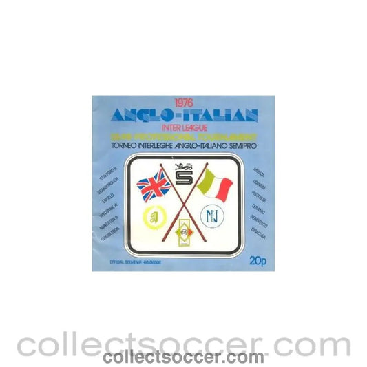 1976 Anglo - Italian Inter League Handbook1976 - Collect Soccer