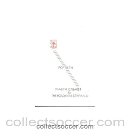 1976 - Arsenal - 14th Dinner & Cabaret to The Honorary Stewards of Arsenal FC menu with ribbon 06/12/1976 - Collect Soccer