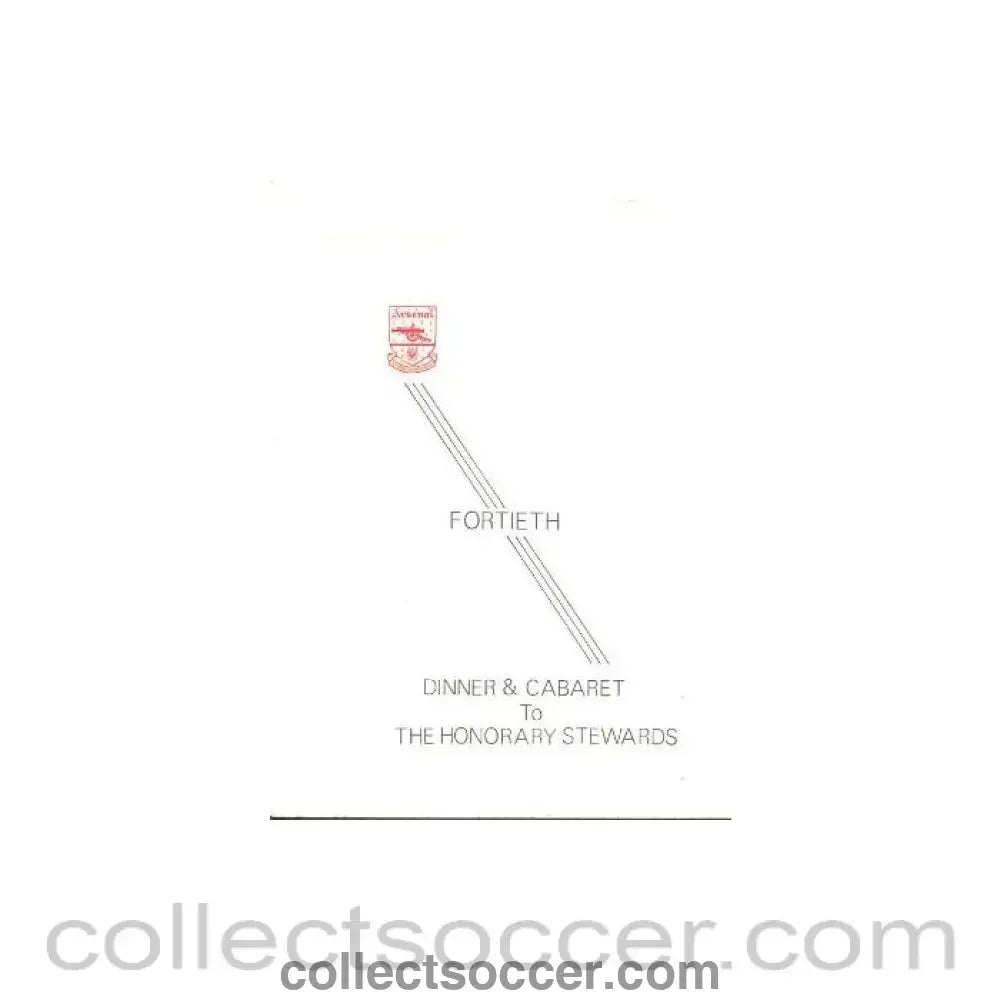 1976 - Arsenal - 14th Dinner & Cabaret to The Honorary Stewards of Arsenal FC menu with ribbon 06/12/1976 - Collect Soccer