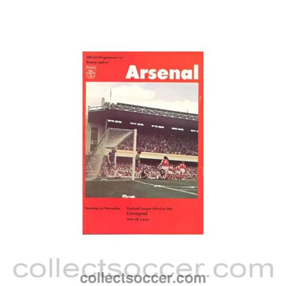1976 - Arsenal v Liverpool official programme 20/11/1976 Football League