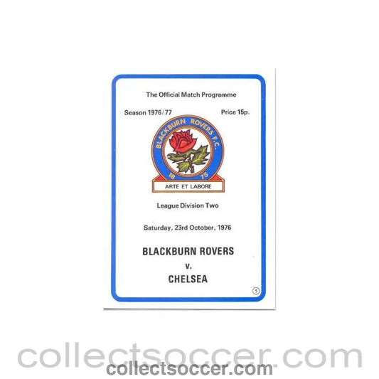 1976 - Blackburn Rovers v Chelsea official programme 23/10/1976 - Collect Soccer