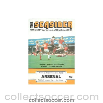 1976 - Blackpool v Arsenal official programme 21/09/1976