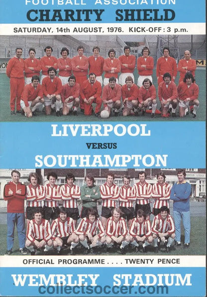 1976 Charity Shield Official Programme Liverpool v Southampton - Collect Soccer