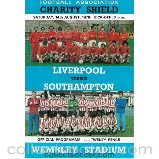 1976 Charity Shield Official Programme Liverpool v Southampton - Collect Soccer