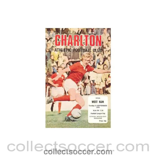 1976 - Charlton Athletic v West Ham United official programme 21/09/1976 - Collect Soccer