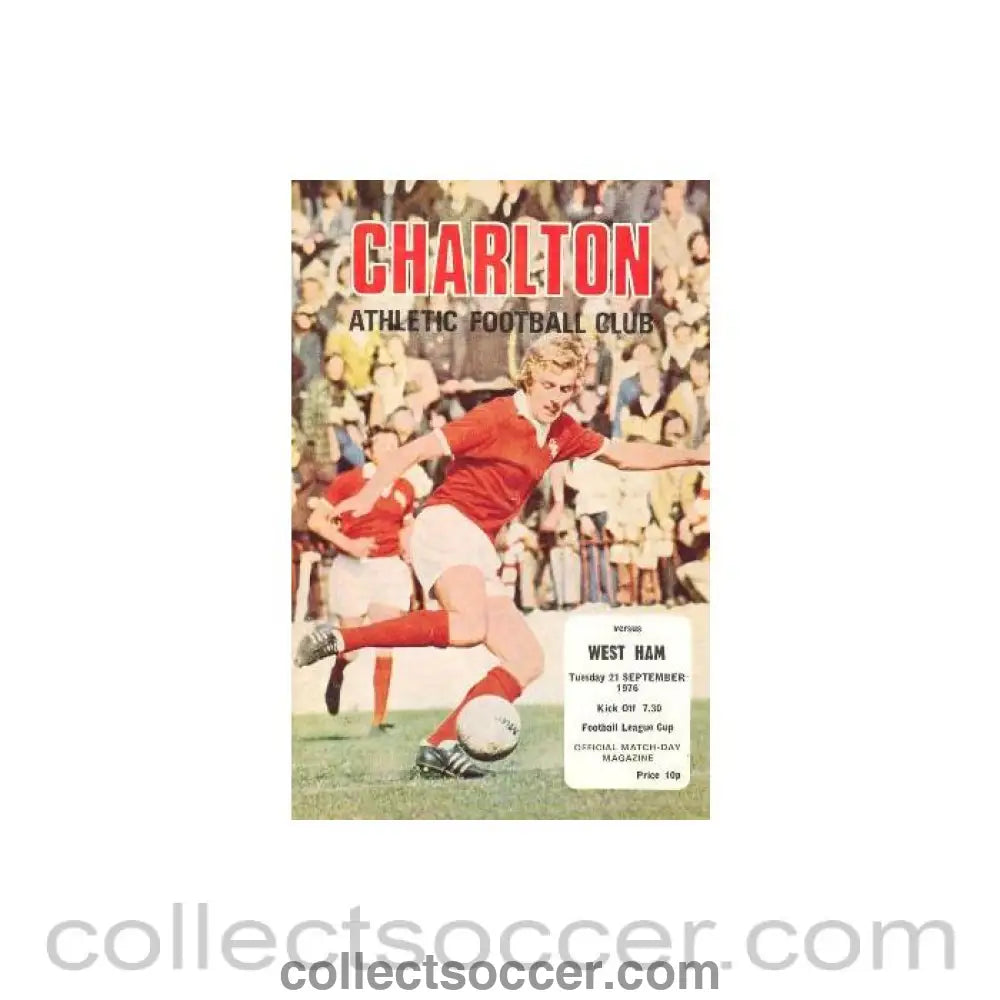 1976 - Charlton Athletic v West Ham United official programme 21/09/1976