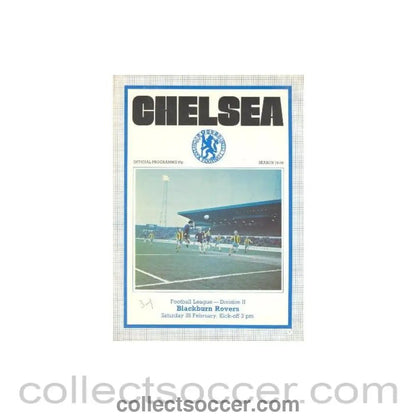 1976 - Chelsea v Blackburn Rovers official programme 28/02/1976 - Collect Soccer