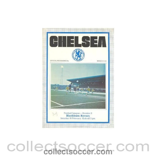 1976 - Chelsea v Blackburn Rovers official programme 28/02/1976 - Collect Soccer