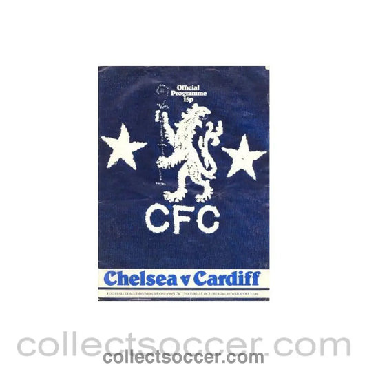 1976 - Chelsea v Cardiff official programme 02/10/1976,