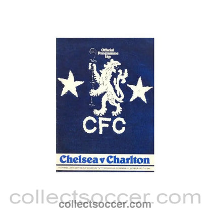 1976 - Chelsea v Charlton Athletic official programme 10/11/1976