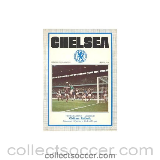 1976 - Chelsea v Oldham Athletic official programme 10/01/1976